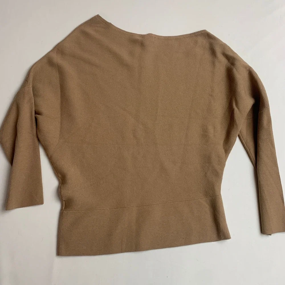 Banana Republic Serene Sweater XL Camel Brown Ribbed‎ Lenzing Ecovero NWT - Picture 6 of 7